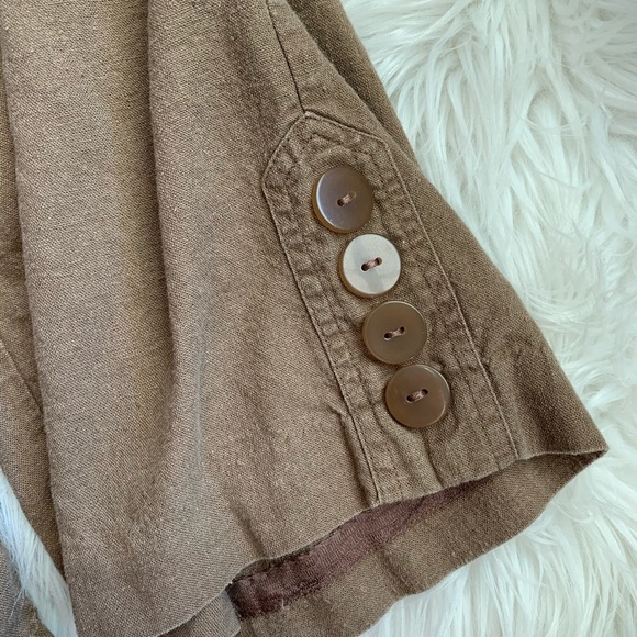 Brown Linen-blend Capris 4 - Picture 5 of 9
